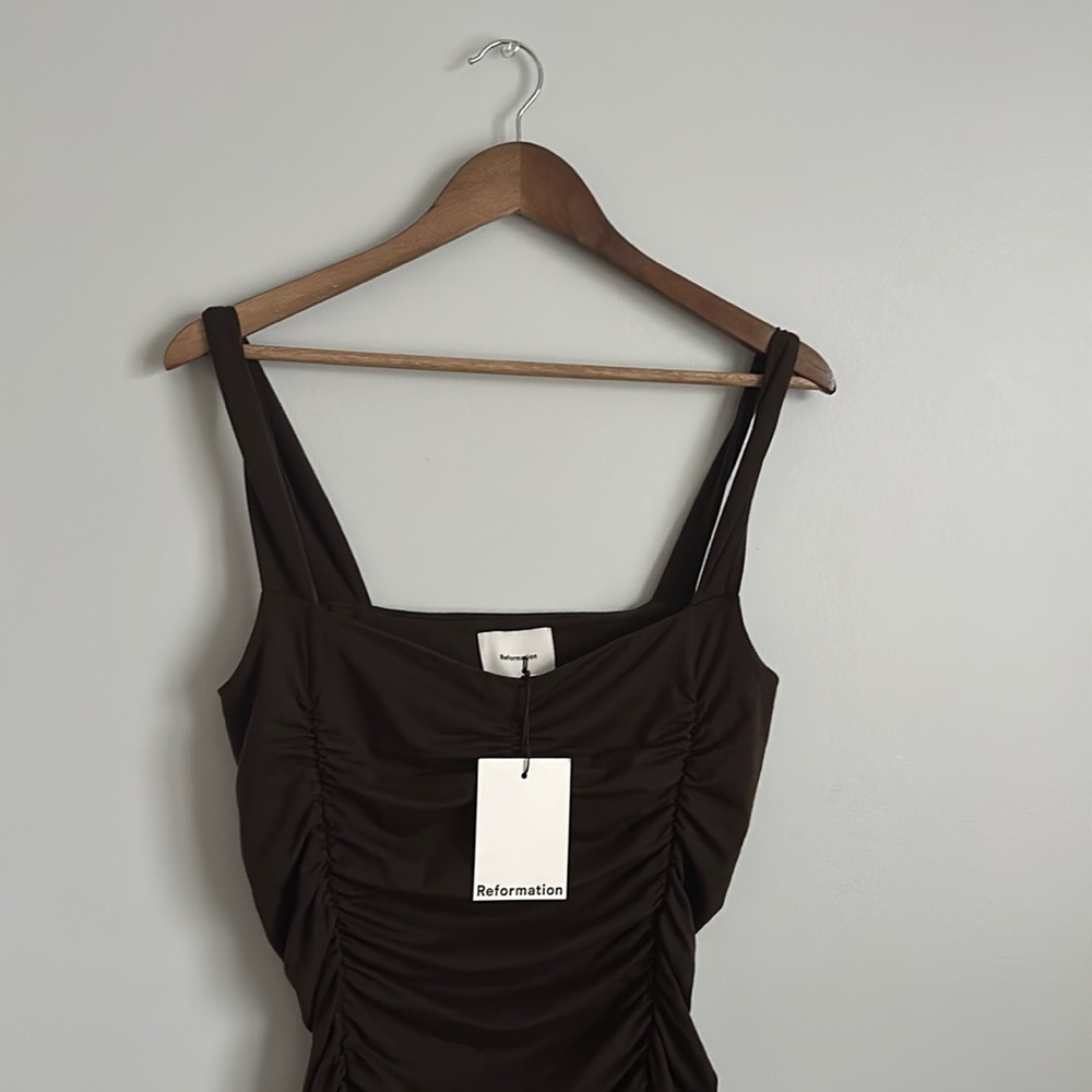 Reformation never worn brown midi dress!